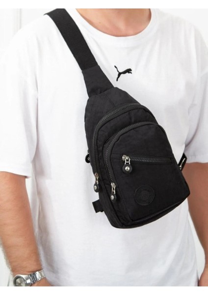 Unisex Siyah Su Geçirmez Bel ve Omuz Çantası Günlük Spor Bodybag
