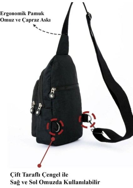 Unisex Siyah Su Geçirmez Bel ve Omuz Çantası Günlük Spor Bodybag indirimleri