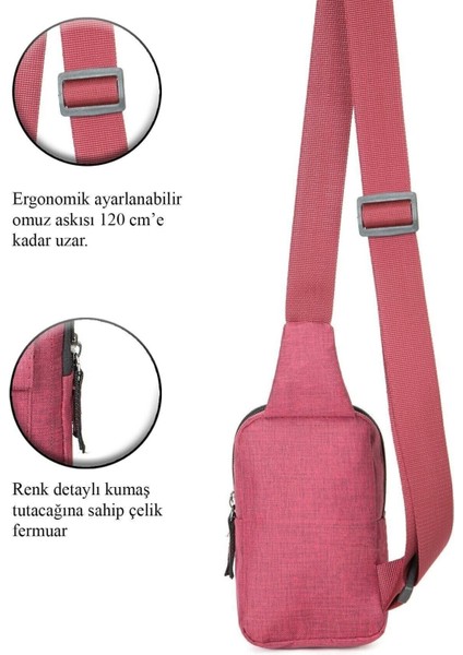 Pembe Telefon Bölmeli Çapraz Çanta, Şık ve Kullanışlı Tasarım fırsatları