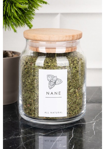 6'lı 300 ml Cam Baharatlık Seti, Ahşap Vakum Kapaklı ve Etiketli Saklama Kabı fiyatları