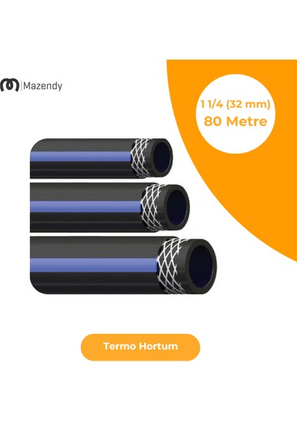 1 1/4" (32 Mm) Çap 80 Metre Termo Kauçuk Iplikli Pvc Bahçe Sulama Hortumu Esnek Dayanıklı