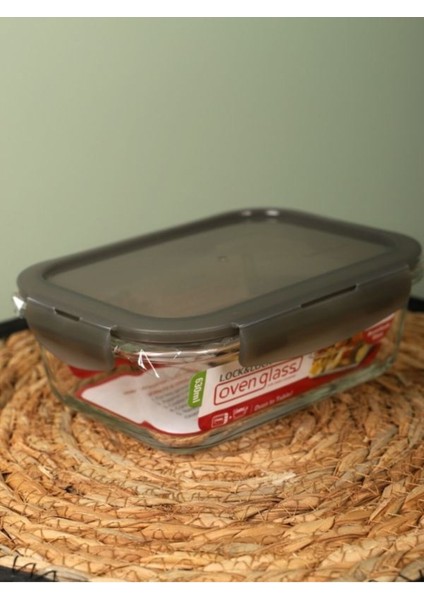 Dörtgen Saklama Kabı 630 ml Gri, 400°C Isıya Dayanıklı, Dayanıklı ve Güvenli