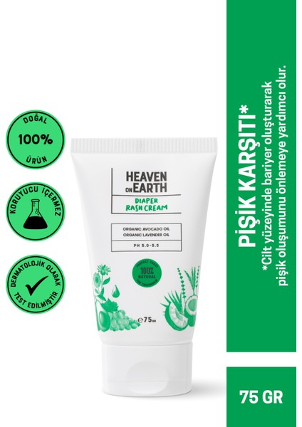 HonE %100 DOĞAL VE ORGANİK içerikli Pişik Krem/ Heaven on Earth HonE 100% Natural Diaper Rash Cream-75gr
