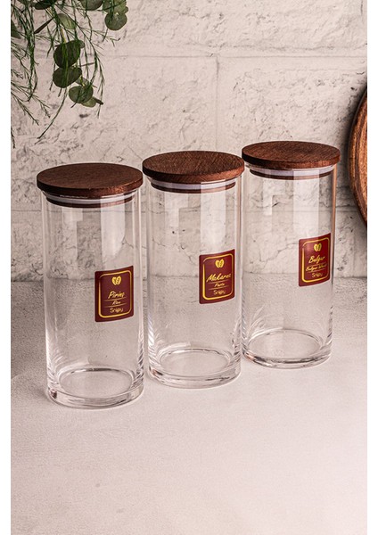 3’lü Renkli Cam Jumbo Saklama Kabı Seti, Baharatlık ve Erzak Saklama, 1150 ml