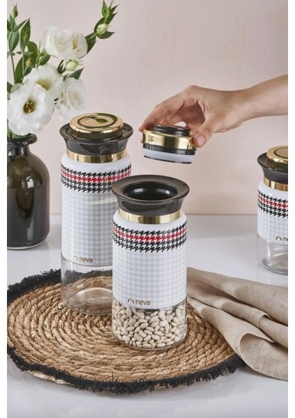 3'lü Cam Kavanoz Seti, Şık ve Kullanışlı, Renkli Set fırsatları