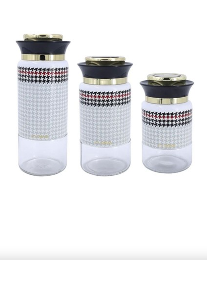 3'lü Cam Kavanoz Seti, Şık ve Kullanışlı, Renkli Set indirimleri