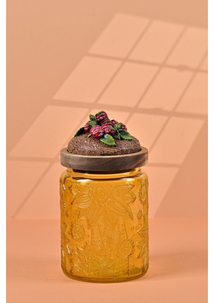 Renkli Tasarım Kavanoz 700 Ml, Böğürtlen Teması, Şık ve Fonksiyonel Saklama Çözümü