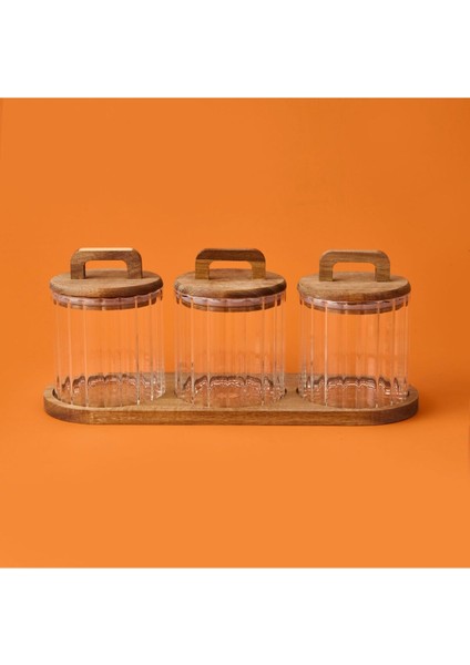 Kapaklı Cam Baharatlık Seti, Kahverengi/şeffaf, 600 Ml, Şık ve Kullanışlı Tasarım
