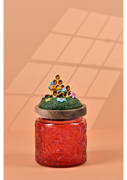 Renkli Özel Tasarım Bal Kavanozu 500 Ml, Şık ve Kullanışlı Doğa Harikası.
