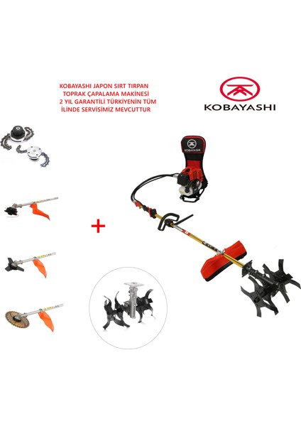 Sırt Tırpan Toprak Çapalama Makinesi 5,7 Hp 63CC Akrep Çapa