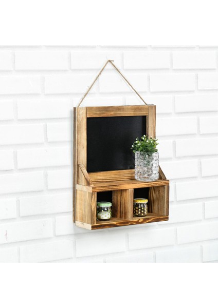 Ahşap Yazı Tahtalı Küçük 2 Bölmeli Baharatlık, Şık ve Pratik Mutfak Aksesuarı