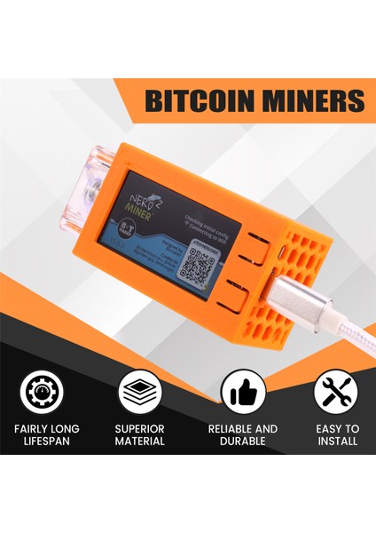 Nerdminer V2 Pro Miner 78KH/S Mini Bitcoin Piyango Madencisi Aydınlık Fanlı Btc Solo Piyango Madencilik Madencisi Turuncu (Yurt Dışından) fırsatları