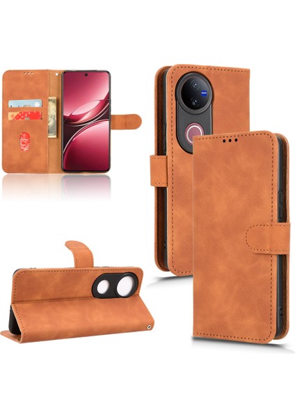 V50 Için Creative Manyetik Premium Pu Deri Kapaklı Kılıf, Kart Yuvası ve El Kayışı Kılıfı (Yurt Dışından)