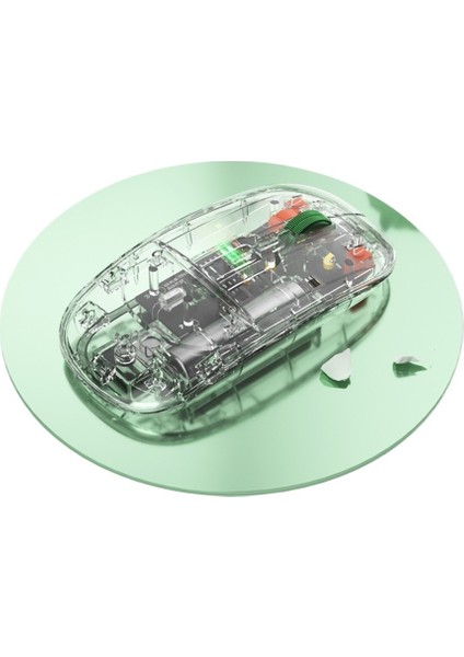 Cep Telefonları ve Tabletler Için Uygun Şeffaf Fare Düğmesi Sessiz Kablosuz Fare Üç Modlu Bağlantı Bluetooth Fare (Yurt Dışından)