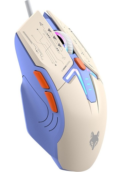 Üç Renkli Mecha Tarzı Kablolu Fare Harika Oyun E-Spor Ev Ofisi Evrensel Oyun Faresi (Yurt Dışından)