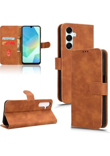 Galaxy A16 Için Creative Manyetik Premium Pu Deri Kapaklı Kılıf, Kart Yuvası ve El Kayışı Kılıfı (Yurt Dışından)