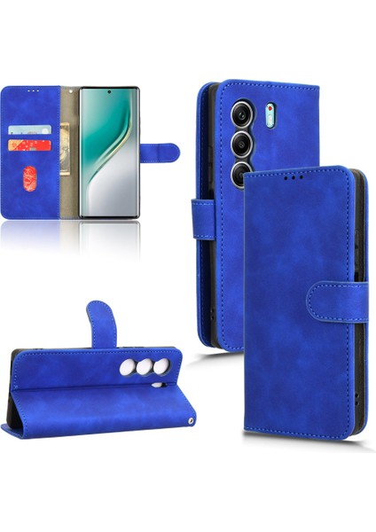 Camon 40 Için Creative Manyetik Premium Pu Deri Kapaklı Kılıf, Kart Yuvası ve El Kayışı Kılıfı (Yurt Dışından)