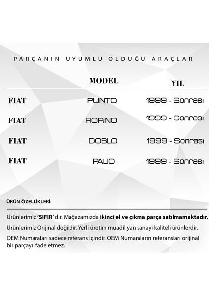 Fiat Doblo Punto Fiorino Palio Albea Için Bagaj Kilit Tamir Parça fiyatları