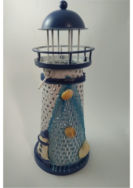 Metal LED Işıklı Deniz Feneri, Beyaz, Modern ve Şık Dekorasyon Parçası fiyatları