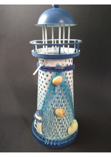 Metal LED Işıklı Deniz Feneri, Beyaz, Modern ve Şık Dekorasyon Parçası fırsatları