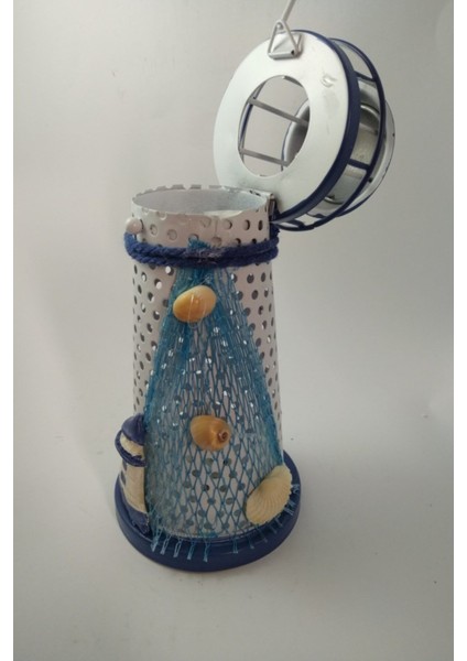 Metal LED Işıklı Deniz Feneri, Beyaz, Modern ve Şık Dekorasyon Parçası indirimleri