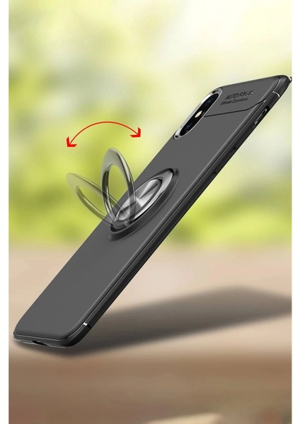 iPhone Xs Max Kılıf Range Yüzüklü Silikon - Siyah modelleri