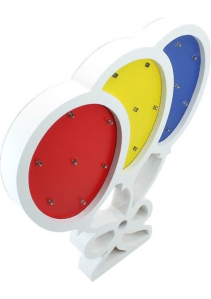 Renkli LED Işıklı Ahşap Dekoratif Pano, Uçan Balonlar Teması, Şık ve Eğlenceli Tasarım