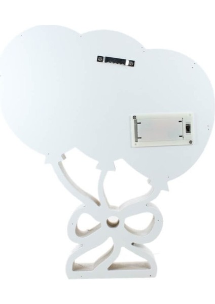 Renkli LED Işıklı Ahşap Dekoratif Pano, Uçan Balonlar Teması, Şık ve Eğlenceli Tasarım