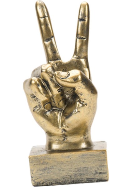 El Hareketi Heykeli Şömine I Iş Altın Dekorasyonu (Yurt Dışından)