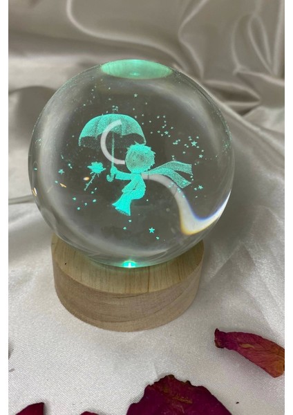 7 cm Çok Renkli 3D LED Cam Küre ve Ahşap Şemsiye ile Şık Dekorasyon fiyatları