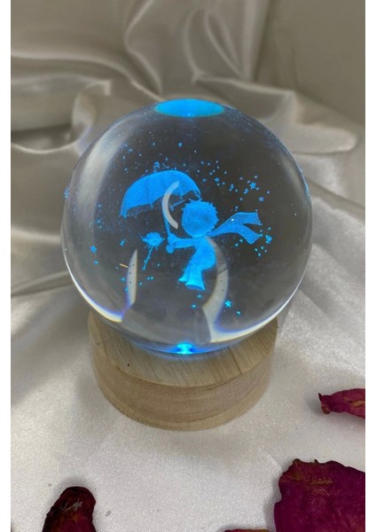 7 cm Çok Renkli 3D LED Cam Küre ve Ahşap Şemsiye ile Şık Dekorasyon indirimleri