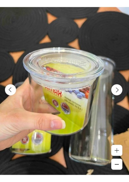 Şeffaf Cam Saklama Kabı, 0,5 Lt, Turuncu Kapak, 96MM Çap, 95MM Yükseklik, 1 Adet modelleri