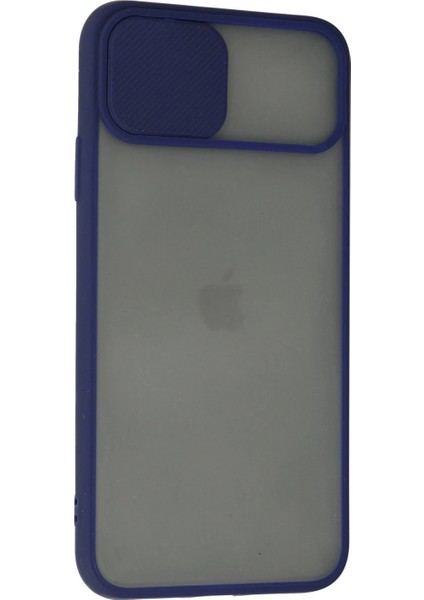 iPhone 11 Pro Max Kılıf Palm Buzlu Kamera Sürgülü Silikon - Lacivert modelleri