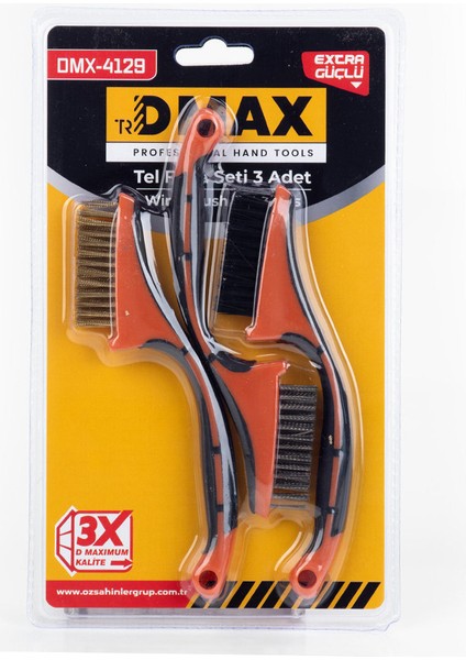 Profesyonel Yassı Tel Fırça Seti 3 Parça DMX4129