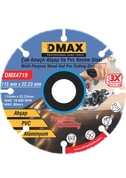 Ahşap ve Pvc Kesme Diski 115X22-23MM DMX4719
