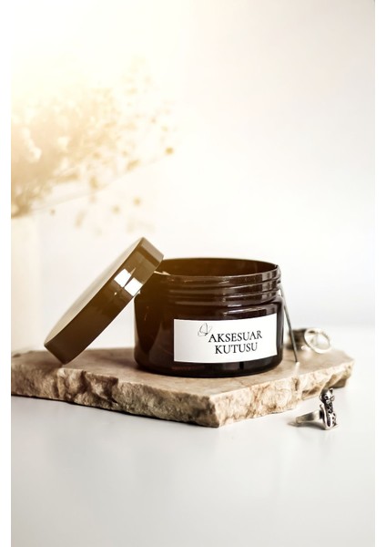 Amber Renkli Düzenleyici Aksesuar Kutusu, Şık ve Kullanışlı Depolama Çözümü