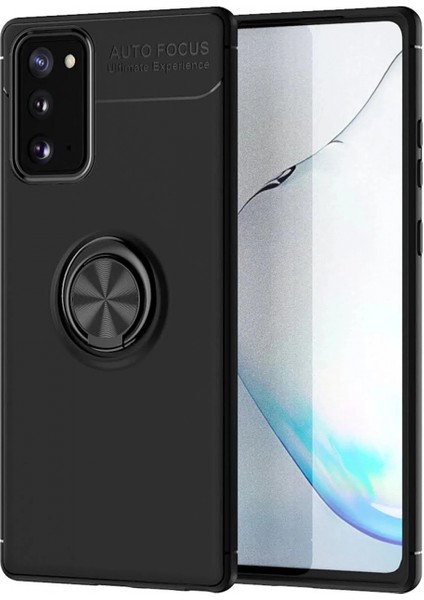 Samsung Galaxy Note 20 Kılıf Range Yüzüklü Silikon - Siyah