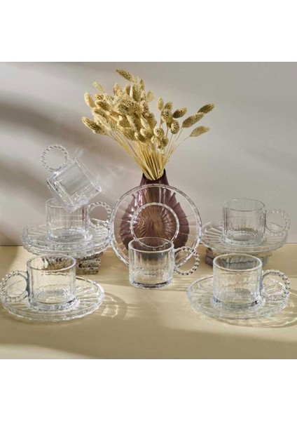 Şeffaf 6'lı Çay Fincan Takımı, 190 Ml, Zarif ve Şık Tasarım