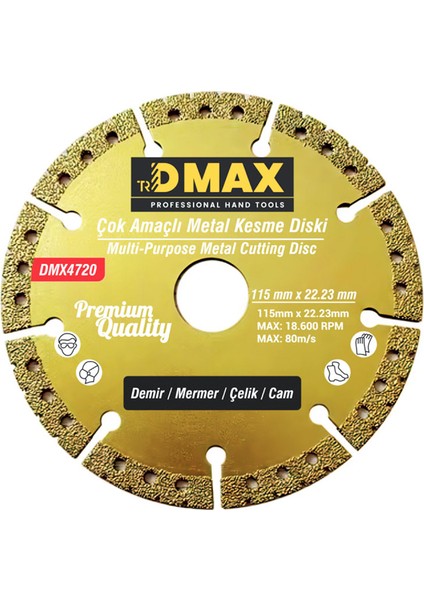 Çok Amaçlı Metal Kesme Diski 115X22.23MM DMX4720
