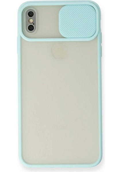 iPhone x Kılıf Palm Buzlu Kamera Sürgülü Silikon - Turkuaz