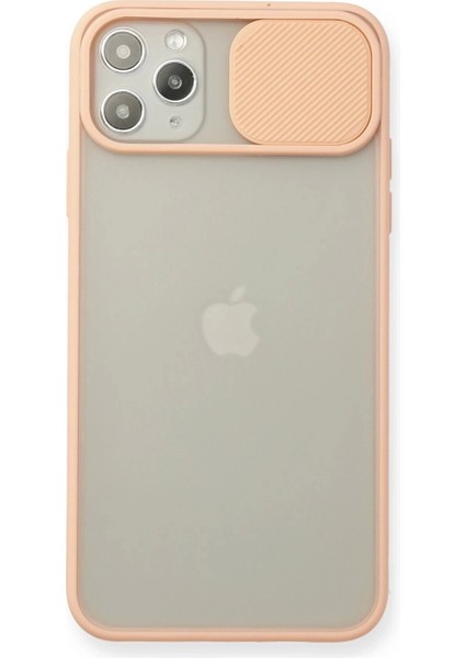iPhone 11 Pro Max Kılıf Palm Buzlu Kamera Sürgülü Silikon - Pembe