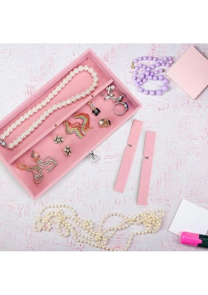 3 Çekmeceli Pembe Takı Kutusu Organizeri, 13X23X11 Cm, Modern ve Şık Tasarım indirimleri