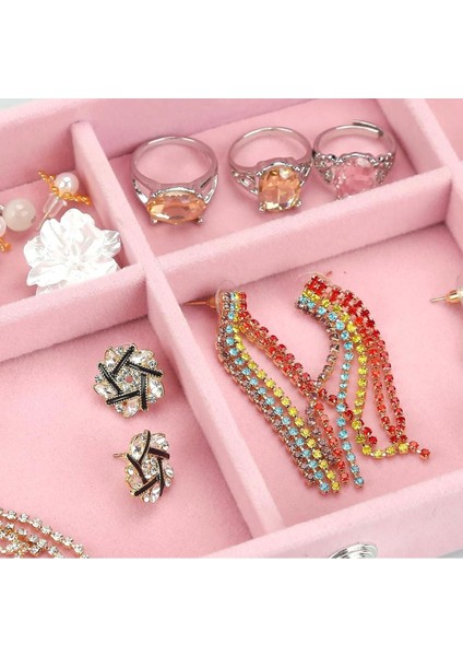 3 Çekmeceli Pembe Takı Kutusu Organizeri, 13X23X11 Cm, Modern ve Şık Tasarım