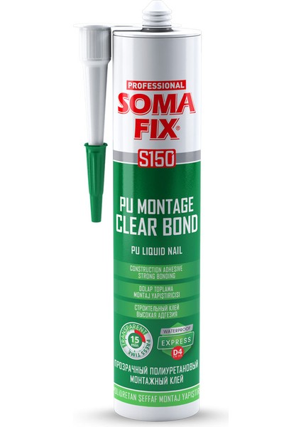 Somafix S150P Solvent Bazlı Sıvı Çivi Şeffaf 310ML 400GR