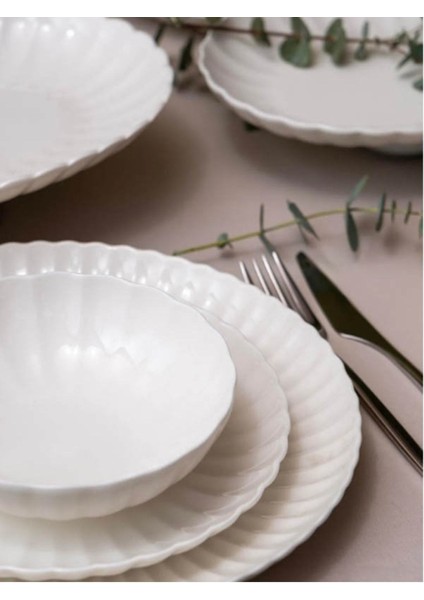 Bone Luz Form Yemek Takımı Beyaz 24 Parça 6 Kişilik