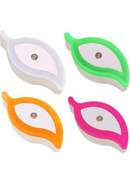 Çok Renkli Mercekli Yaprak Sensörlü Gece Lambası, Yeşil ve Renkli Işıklı Çocuk Odası Için