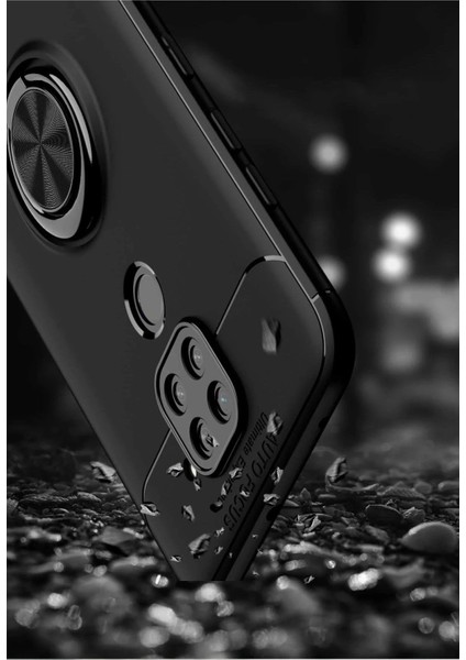 Xiaomi Redmi Note 9 Kılıf Range Yüzüklü Silikon - Siyah-Kırmızı fırsatları