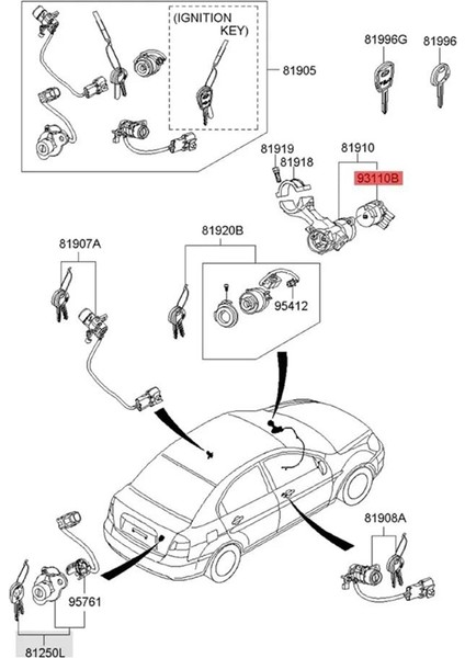 93110-4D000 931104D000 Kontak Başlatma Sensörü Anahtarı Hyundai Accent 2007 2011 Kia Rio Için Uygun (Yurt Dışından) indirimleri
