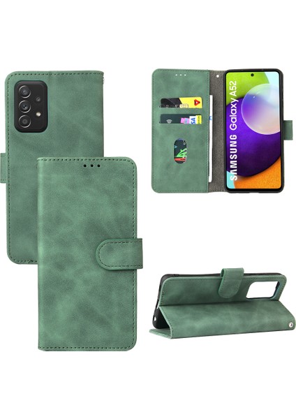 Galaxy A52S Için Creative Manyetik Premium Pu Deri Kapaklı Kılıf, Kart Yuvası ve El Kayışı Kılıfı (Yurt Dışından)