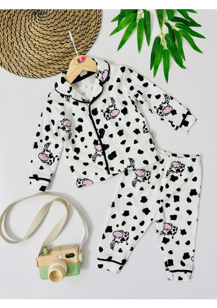 Süt Canavarı Önden Düğmeli Mevsimlik 2 Parça Pjama Takımı -Krem fiyatları